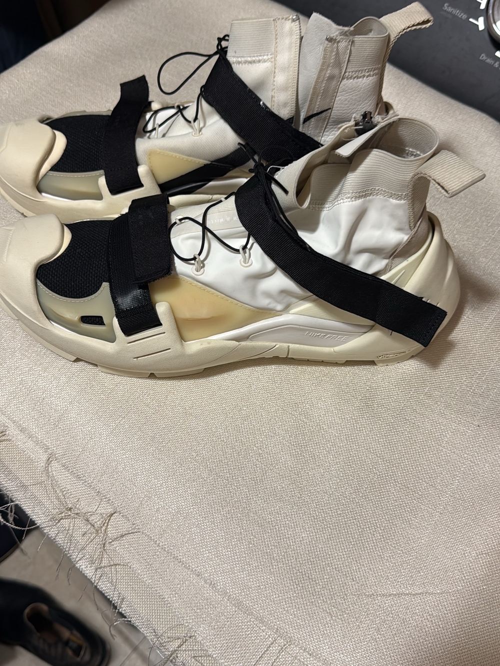 Nike Women's Strap Hybrid Sneaker in Cream and Black